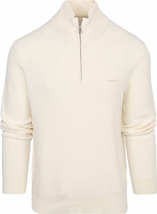Jersey de mezcla de lana con media cremallera de GANT en color crudo Product