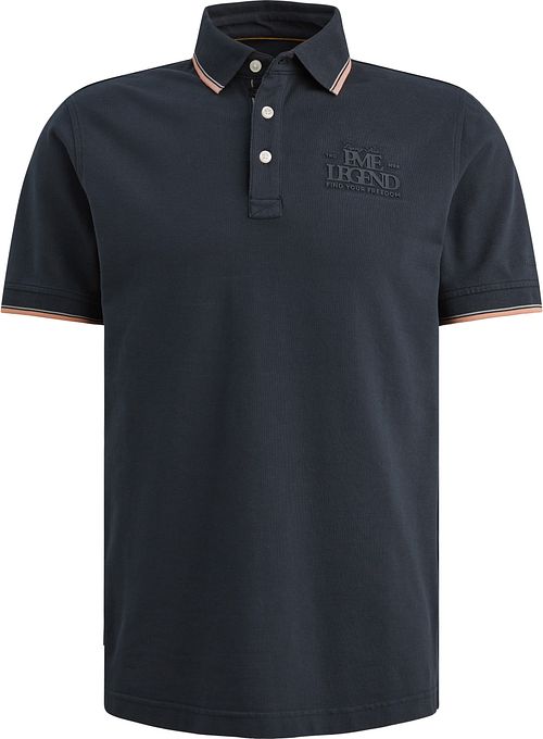 Koszulka polo PME Legend z piki Carbon Navy, regular fit, granatowa Product