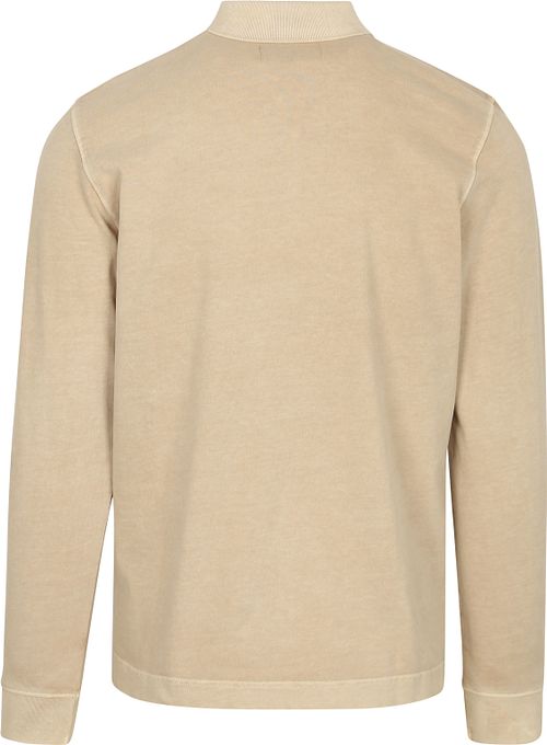 Marc O'Polo Longsleeve Poloshirt Beige Product / Achterkant