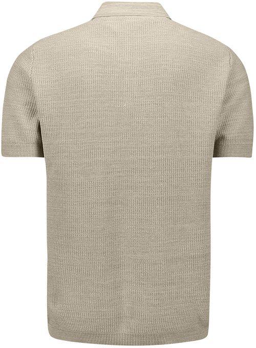 No Excess Strikket Poloshirt Taupe Product / Achterkant