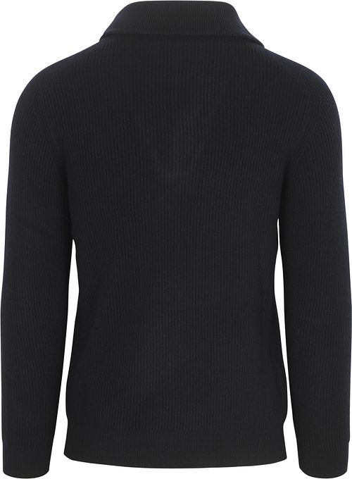 Profuomo Half Zip Pullover Wolle Navy Product / Achterkant