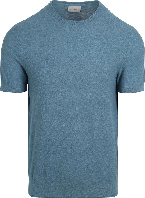 Suitable T-Shirt piqué de lino azul Product