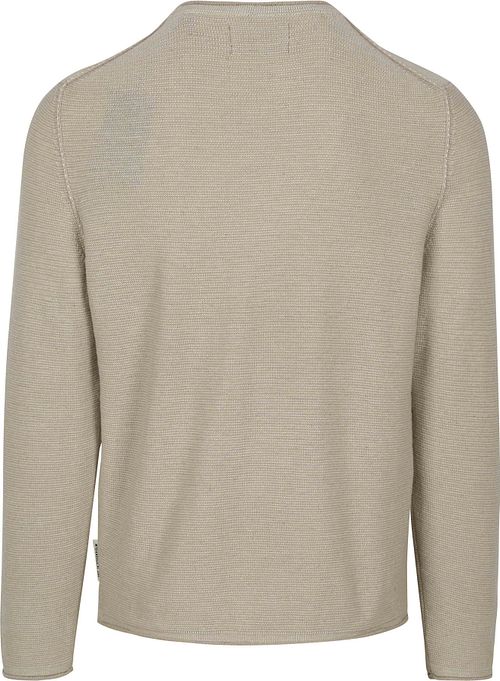 Jersey Marc O'Polo de cuello redondo en algodón/lino gris seda Product / Achterkant