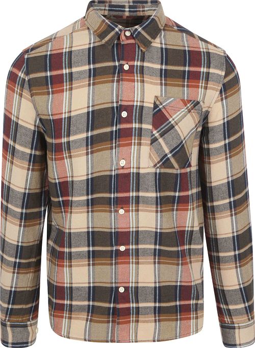 KnowledgeCotton Apparel Overhemd Flanel Ruiten Beige Product