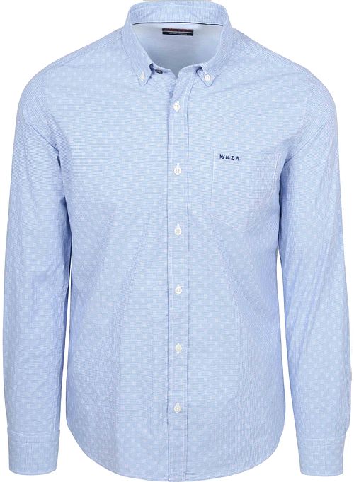 NZA Shirt Tuki Jacquard Print Blauw Product