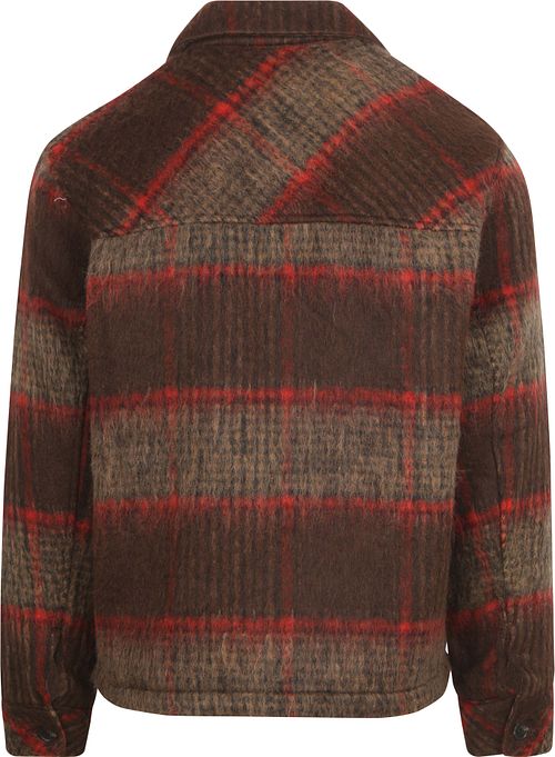 Scotch & Soda Hemdjacke Brushed Wool Karos Braun Product / Achterkant