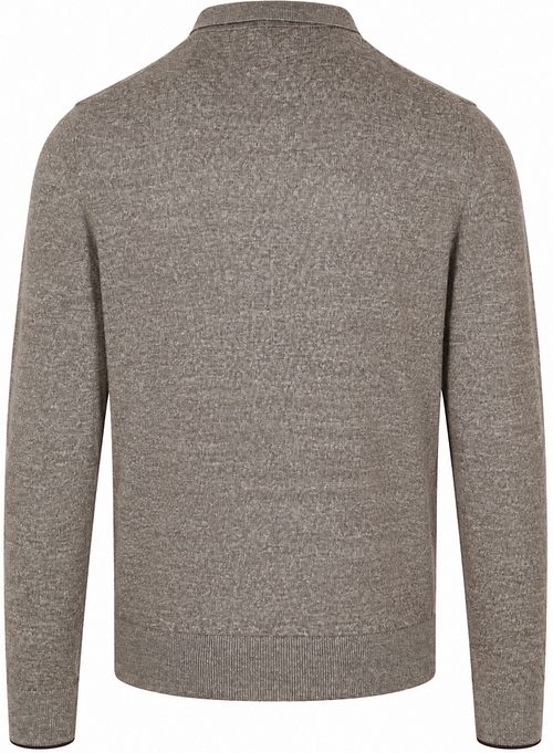 Pullover Polo Effen Beige Product / Achterkant