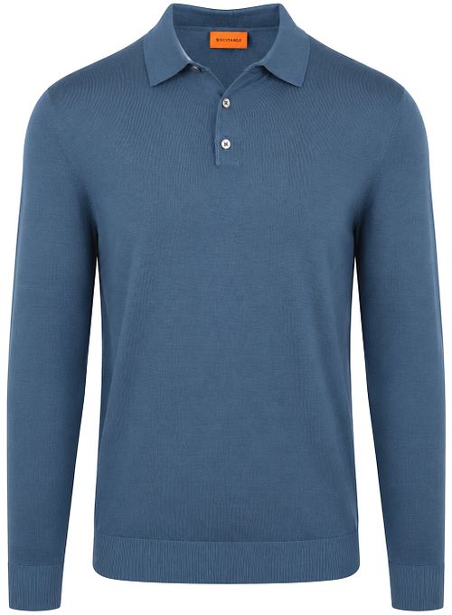 Suitable Compact Cotton poloshirt Denim Blå Product