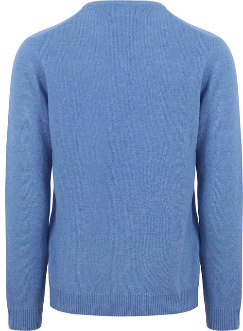 Suitable Lammwolle Pullover V-Ausschnitt Blau Product / Achterkant
