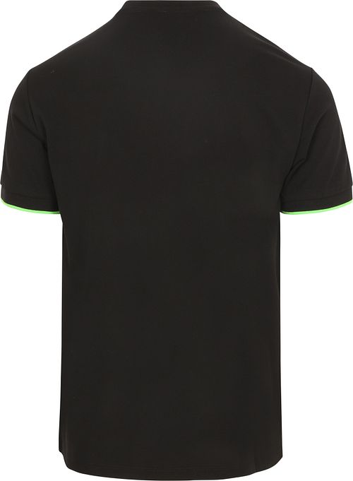 Sun68 Fluo Stripe Camiseta Piqué Zwart Product / Achterkant