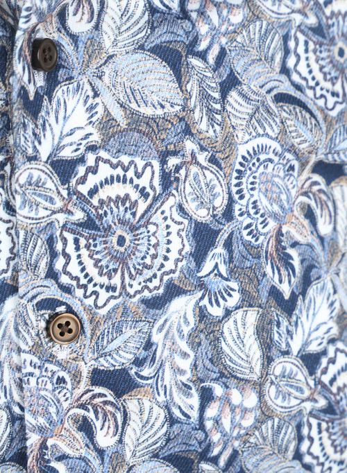 Desoto Overhemd Print Bloem Blauw Product / Detail