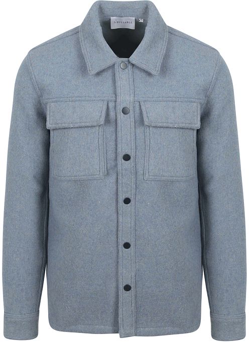 Overshirt Suitable de mezcla de lana azul Product