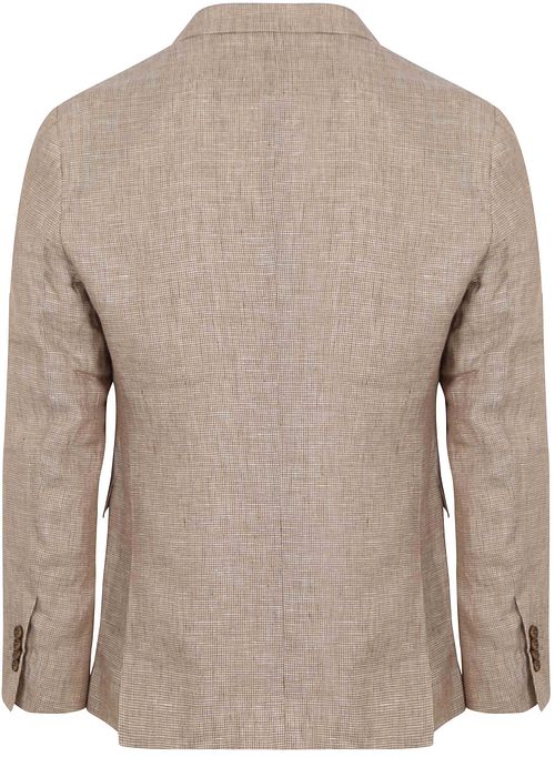 Suitable Blazer i Pepita Linnedesign Beige Product / Achterkant