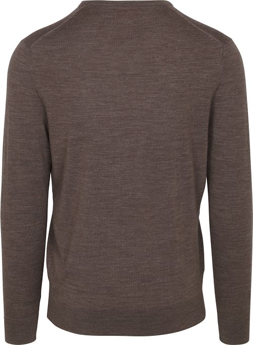 Suitable Merino Pullover V-Hals Taupe Product / Achterkant
