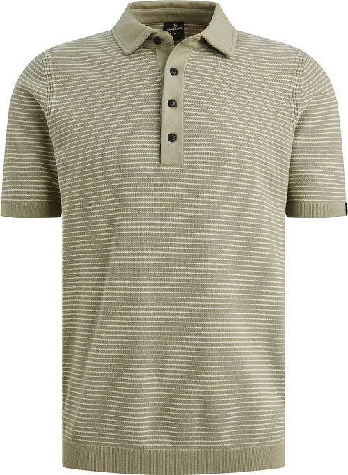 Vanguard Strikket Poloshirt Stripes Grøn Product