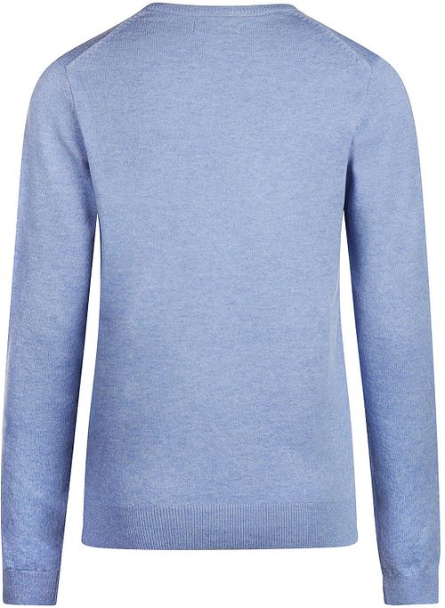 Steppin' Out Women Pullover V-Neck Merino Wool Mid Blue Product / Achterkant
