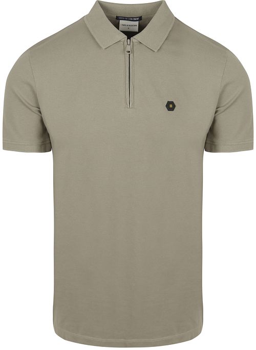 Polo No Excess de piqué con media cremallera en verde Product