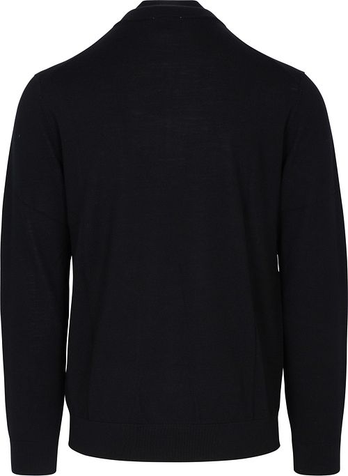 Profuomo Half Zip Pullover Merino Wool Black