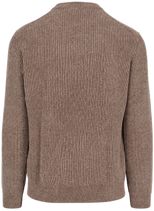 Profuomo Pullover Chenille Rib Wool Blend Brown