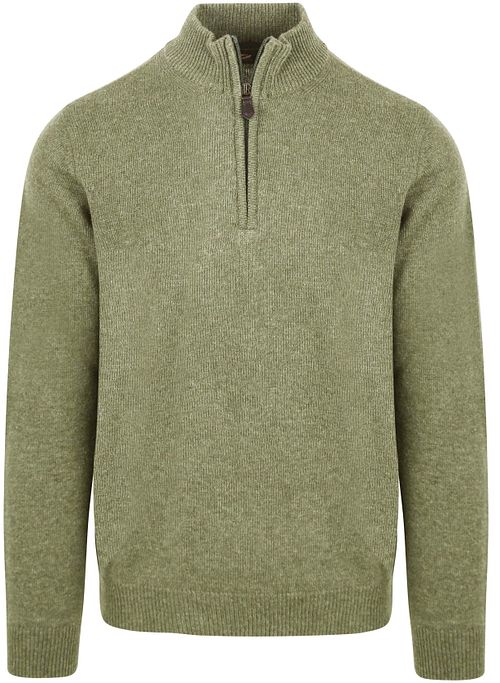 Suitable Half Zip Trui Lamswol Lichtgroen Product