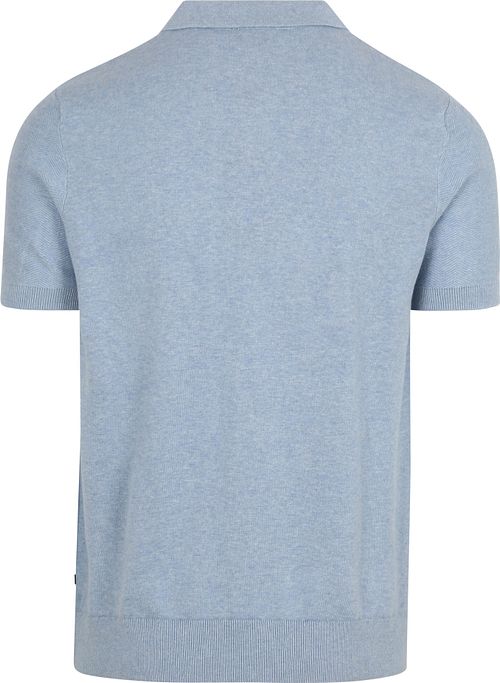 Suitable Knitted Polo Shirt Riva Harring Light Blue Product / Achterkant