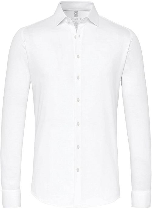 Camicia Desoto in piqué no stiro bianca Product