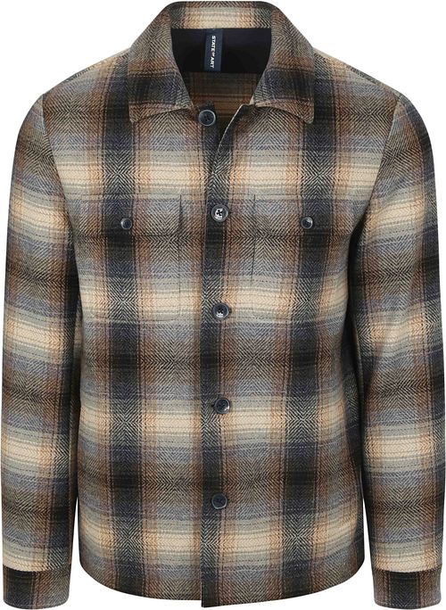 Overshirt State of Art w kratę, mieszanka wełny, wielokolorowy Product