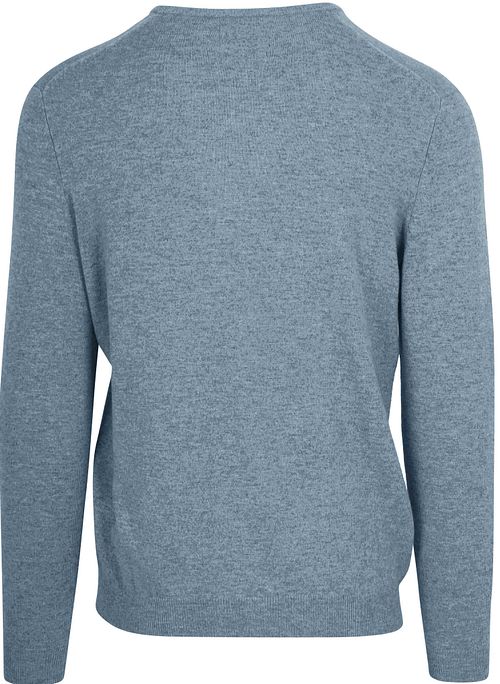 Steppin' Out jersey de merino con cuello de pico en azul cielo Product / Achterkant