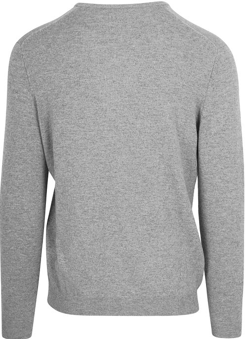 Steppin' Out Pullover med V-hals i Mid Grå Merinould Product / Achterkant