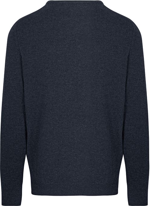 Steppin' Out sweter z dekoltem w serek z wełny merino, granatowy Product / Achterkant