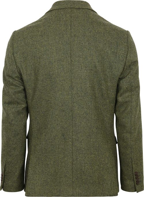 Suitable Tweed Colbert Herringbone Vert Product / Achterkant