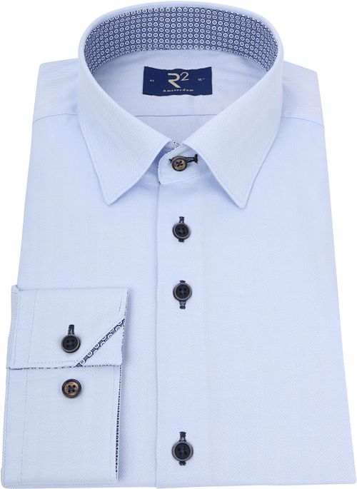 R2 Hemd Herringbon Blau