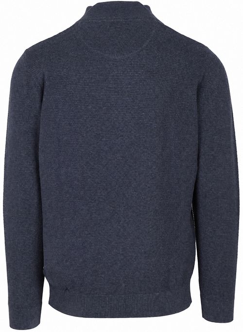 CASAMODA Halfzip Trui Structure Donkerblauw Product / Achterkant