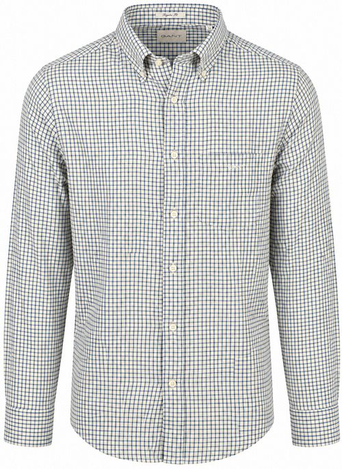 Gant Hemd Flanel Ruit Blauw