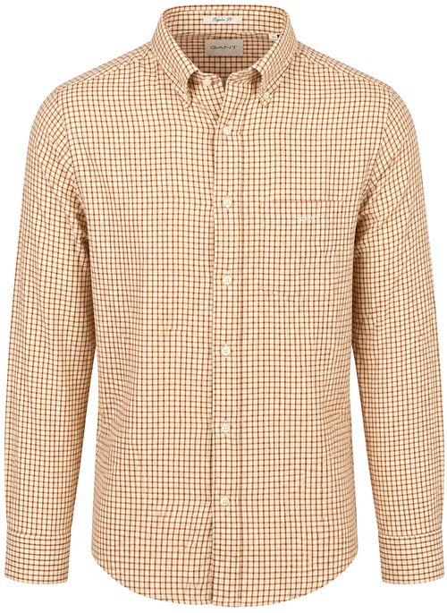 Gant Overhemd Flanel Ruit Caramel