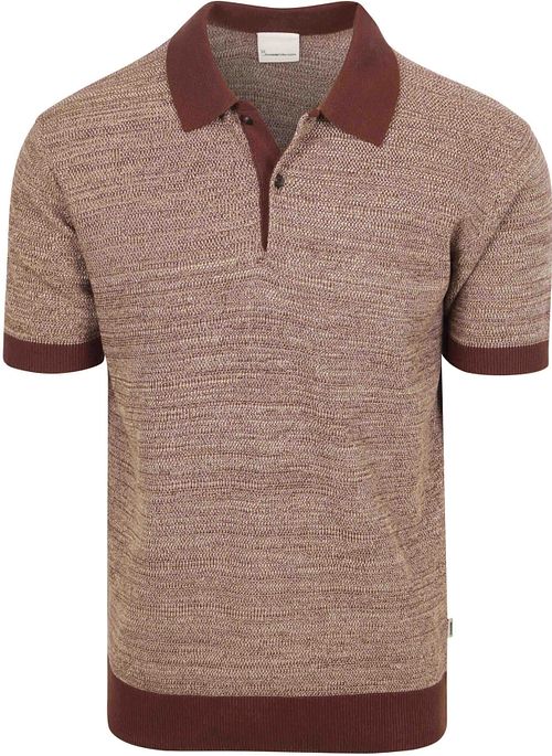 KnowledgeCotton Apparel Polo Knitted Chocolate Product