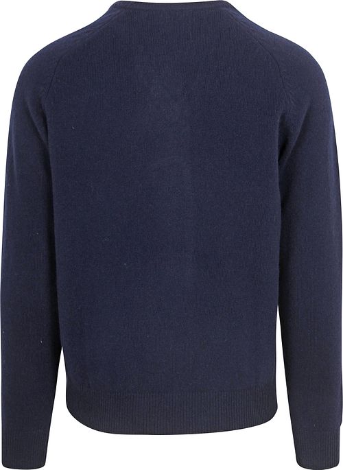 Steppin' Out Pullover V-Ausschnitt Lammwolle Navy Product / Achterkant