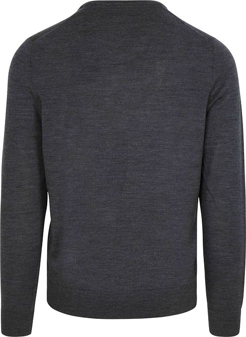 Suitable Merino Pullover V-Hals Antraciet Product / Achterkant