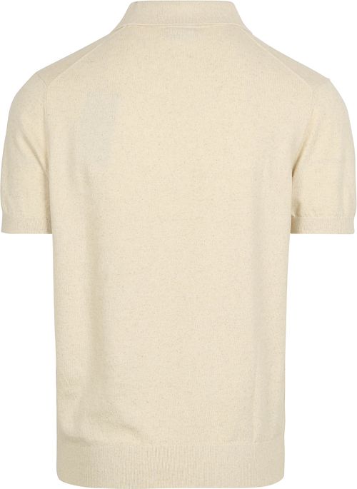 Suitable Poloshirt Riva Leinen Ecru Product / Achterkant