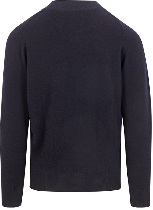 William Lockie Half Zip Pullover Lammwolle Navy Product / Achterkant