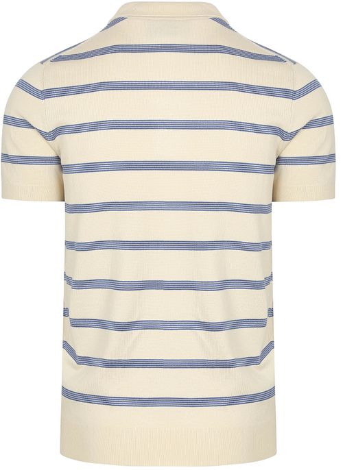 NZA Knitted Poloshirt Stripe Ecru Product / Achterkant