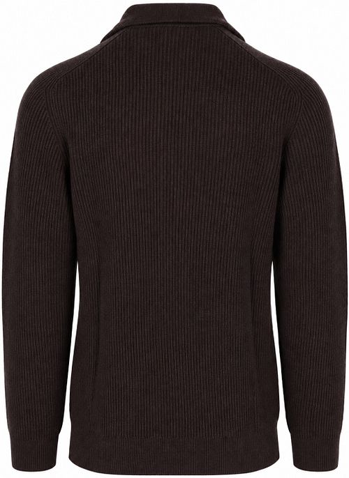 Profuomo Half Zip Pullover Wool Brown