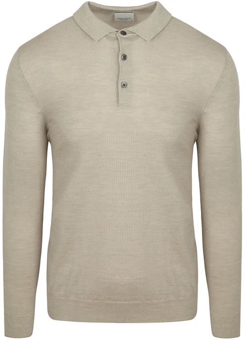 Profuomo Longsleeve Polo Shirt Merino Wool Beige Product