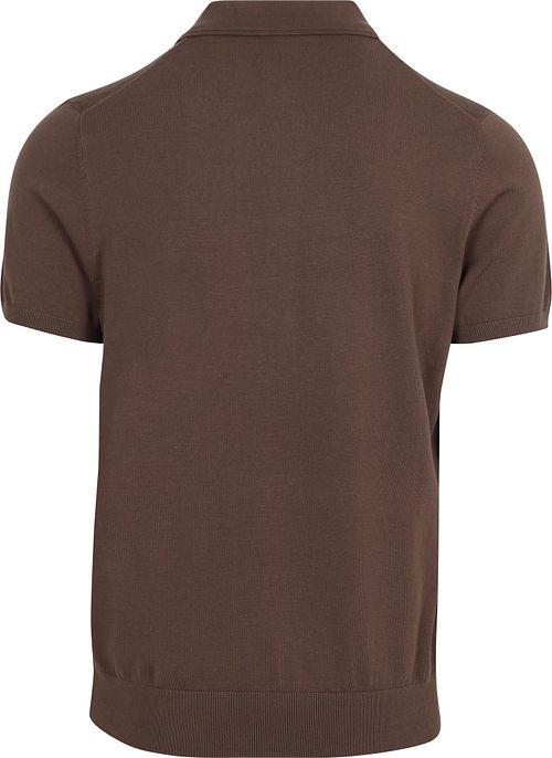 Profuomo Polo Shirt Luxury Basic Brown Product / Achterkant