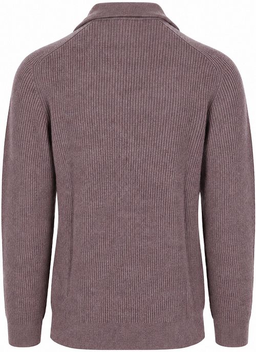 Profuomo Half Zip Pullover Wool Light Aubergine