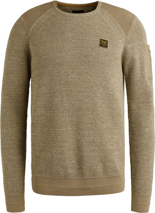 Sweter PME Legend z dzianiny w kolorze beżowego melanżu Product
