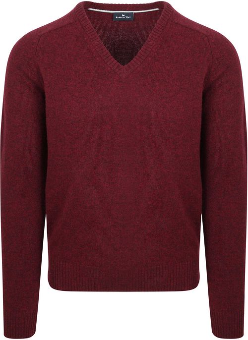 Sweter Steppin' Out z jagnięcej wełny, z dekoltem w serek, w kolorze bordowym Product