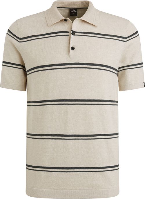Vanguard Knitted Poloshirt Streep Beige Product