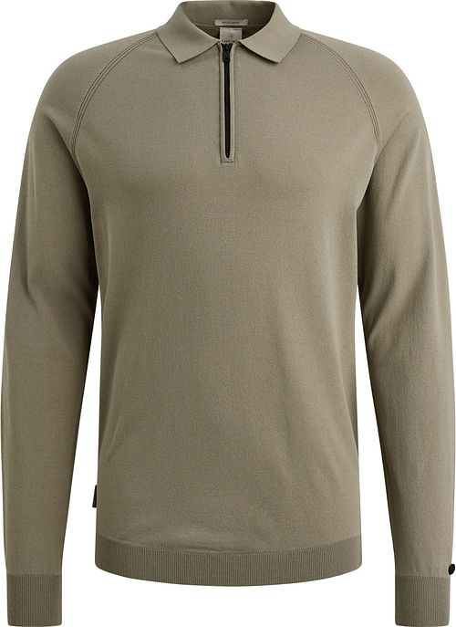 Cast Iron Longsleeve Half-Zip Polo Vert Product