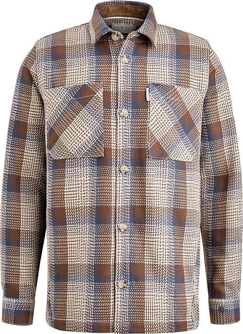 Cast Iron Overshirt w kratę brązowy Product